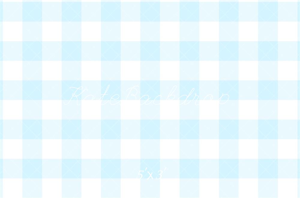 Kate Bleu clair Motif à Carreaux Toile de fond conçue par Mandy Ringe - Kate Backdrop FR