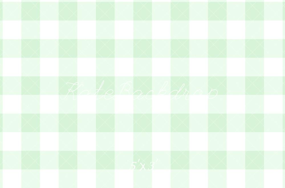 Kate Vert Pastel Motif à Carreaux Toile de fond conçue par Mandy Ringe - Kate Backdrop FR