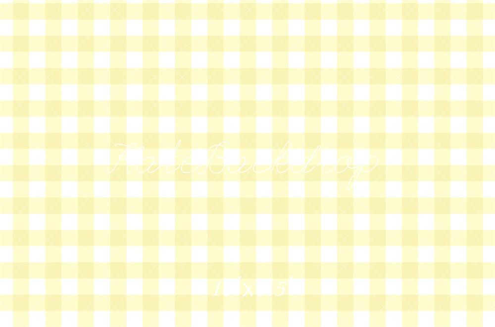 Kate Jaune Pastel Motif à Carreaux Toile de fond conçue par Mandy Ringe - Kate Backdrop FR