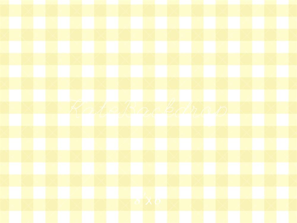 Kate Jaune Pastel Motif à Carreaux Toile de fond conçue par Mandy Ringe - Kate Backdrop FR