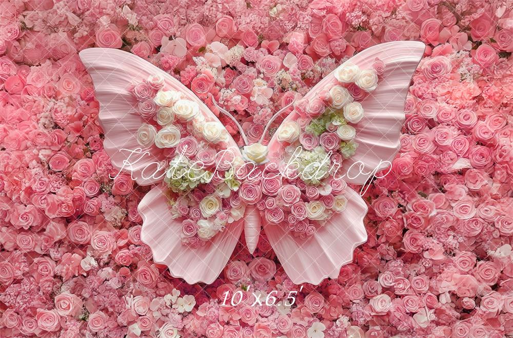 Kate Nouveau-né Anniversaire Fleurs Papillon Toile de fond conçue par Mini MakeBelieve - Kate Backdrop FR