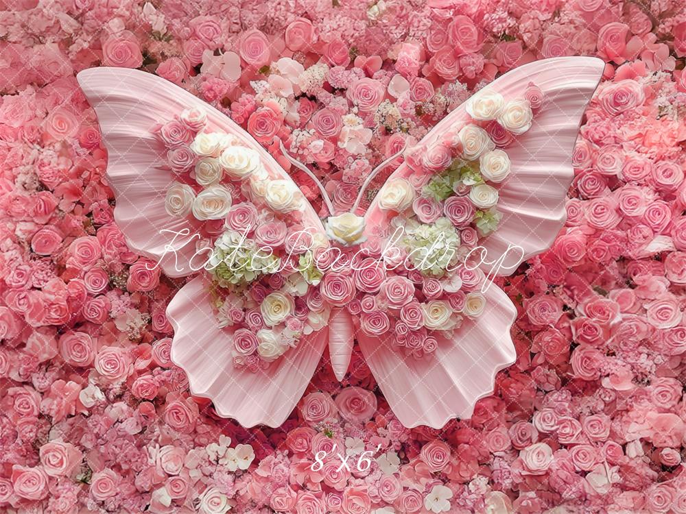 Kate Nouveau-né Anniversaire Fleurs Papillon Toile de fond conçue par Mini MakeBelieve - Kate Backdrop FR