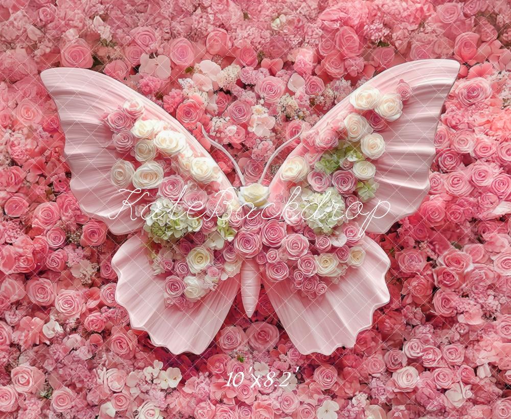 Kate Nouveau-né Anniversaire Fleurs Papillon Toile de fond conçue par Mini MakeBelieve - Kate Backdrop FR