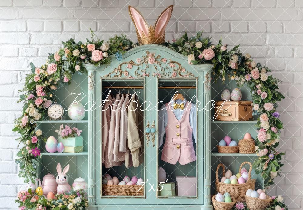 Kate Pâques Lapin Œufs Garde-robe Toile de fond conçue par Mini MakeBelieve - Kate Backdrop FR