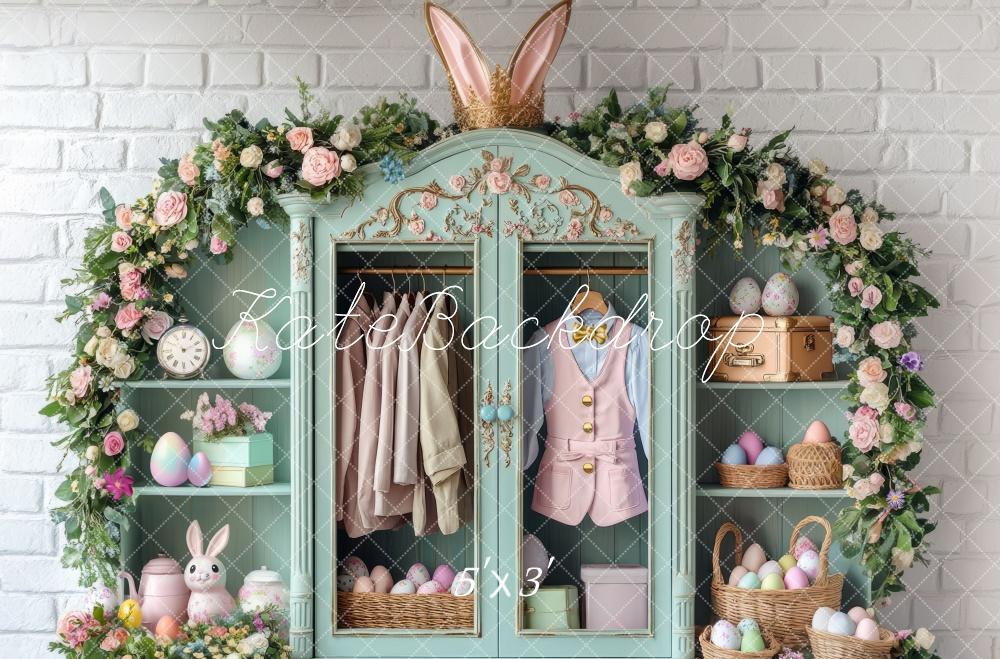 Kate Pâques Lapin Œufs Garde-robe Toile de fond conçue par Mini MakeBelieve - Kate Backdrop FR