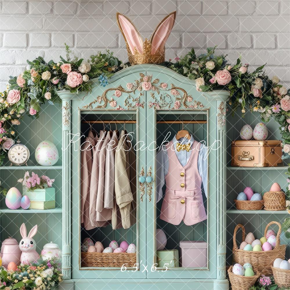 Kate Pâques Lapin Œufs Garde-robe Toile de fond conçue par Mini MakeBelieve - Kate Backdrop FR
