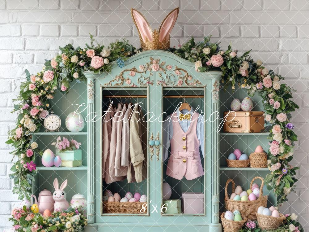 Kate Pâques Lapin Œufs Garde-robe Toile de fond conçue par Mini MakeBelieve - Kate Backdrop FR