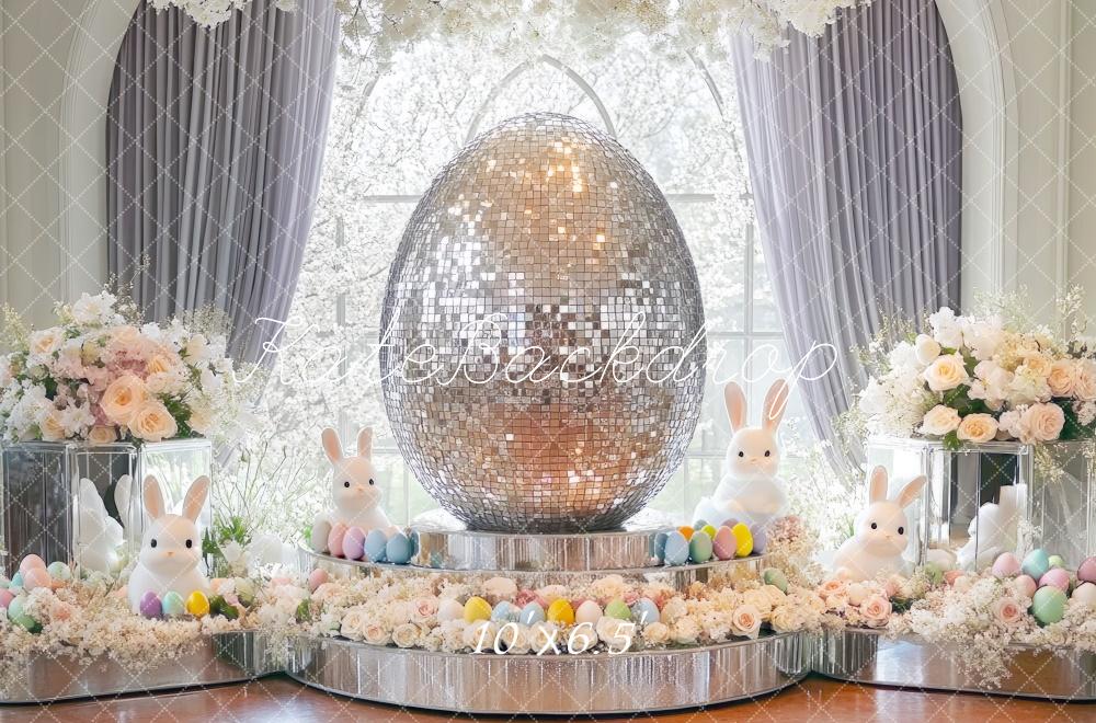 Kate Pâques Lapin Œufs Disco Fenêtre Toile de fond conçue par Mini MakeBelieve - Kate Backdrop FR