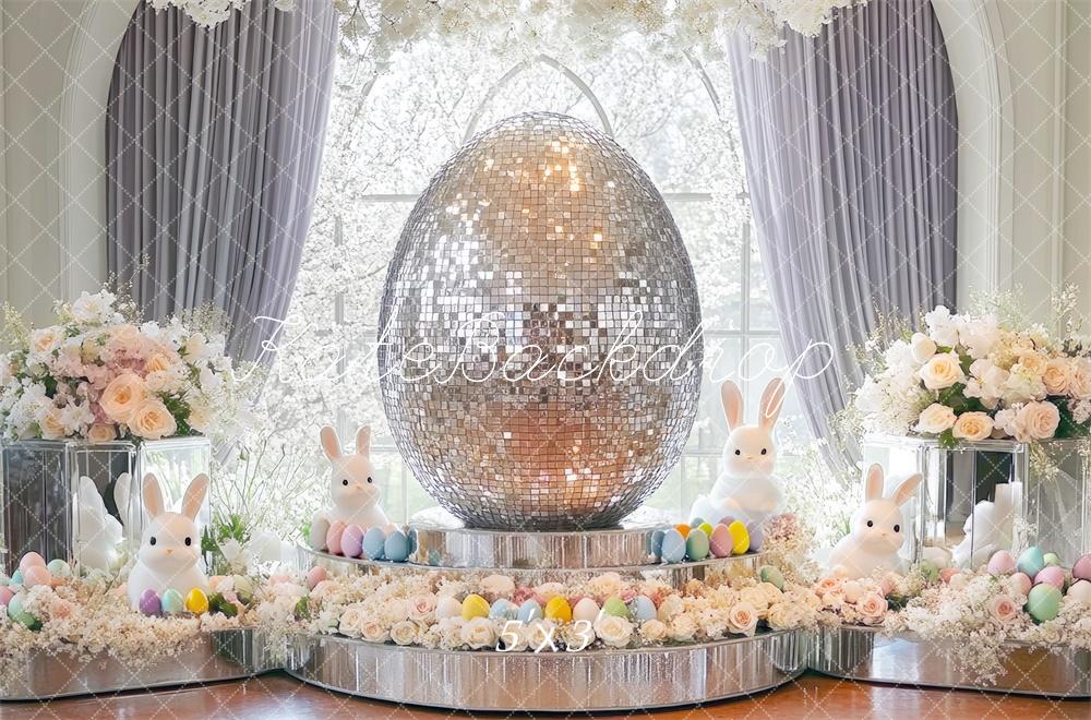 Kate Pâques Lapin Œufs Disco Fenêtre Toile de fond conçue par Mini MakeBelieve - Kate Backdrop FR