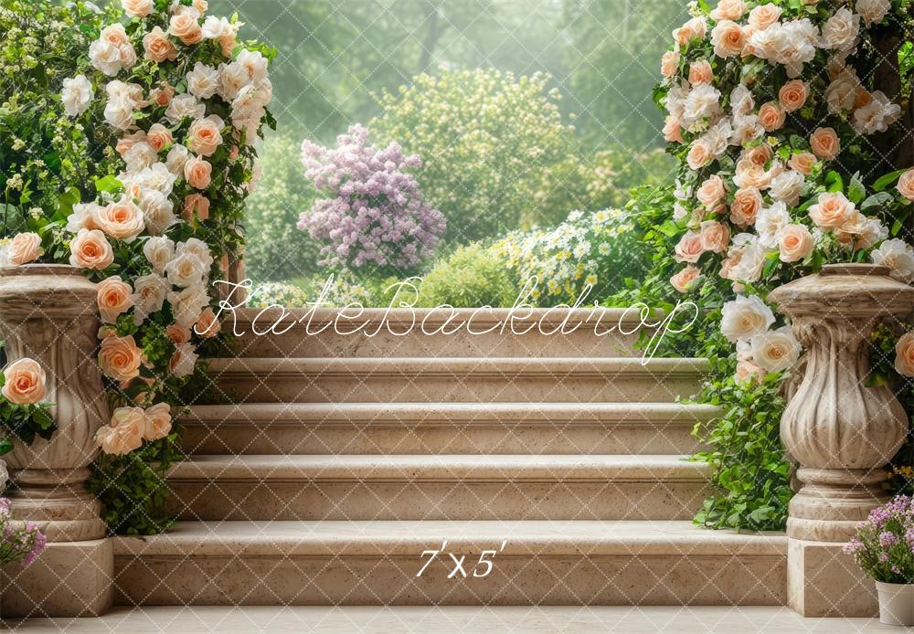 Kate Jardin Escalier en cascade Fleurs Toile de fond conçue par Mini MakeBelieve - Kate Backdrop FR