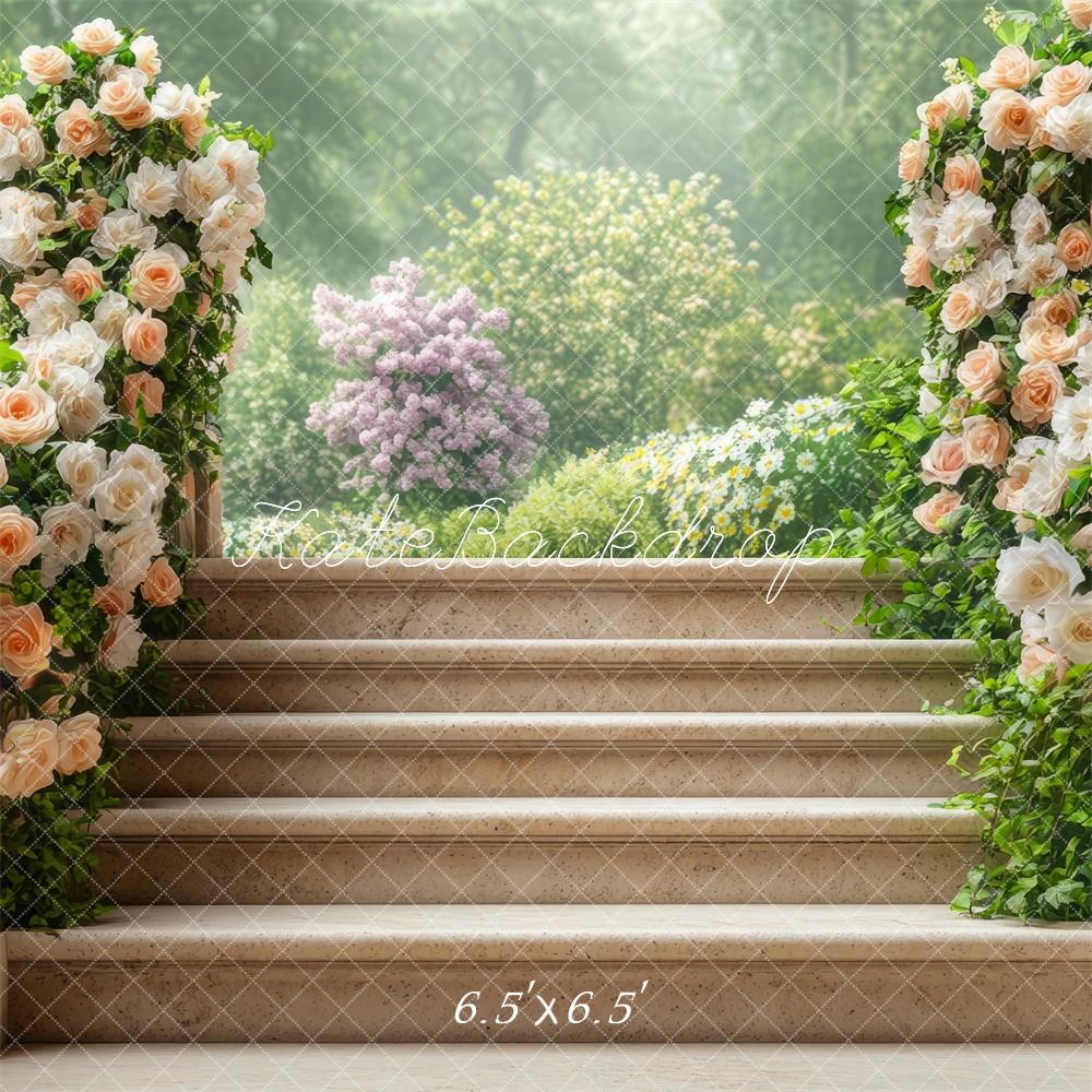 Kate Jardin Escalier en cascade Fleurs Toile de fond conçue par Mini MakeBelieve - Kate Backdrop FR