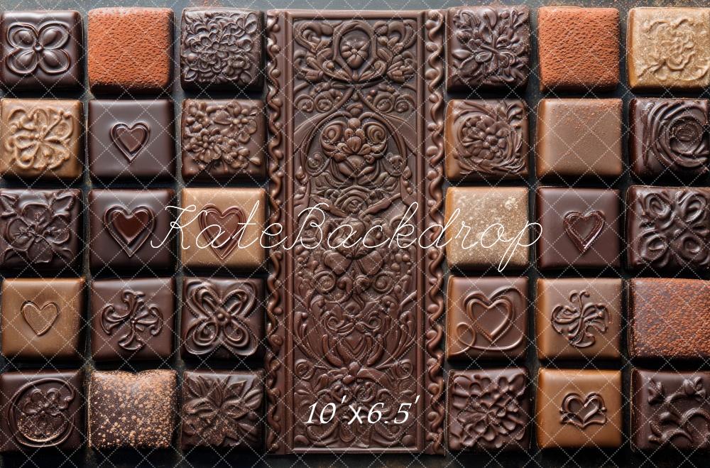 Kate Chocolat Motif Dessert Sol Toile de fond conçue par Mini MakeBelieve - Kate Backdrop FR
