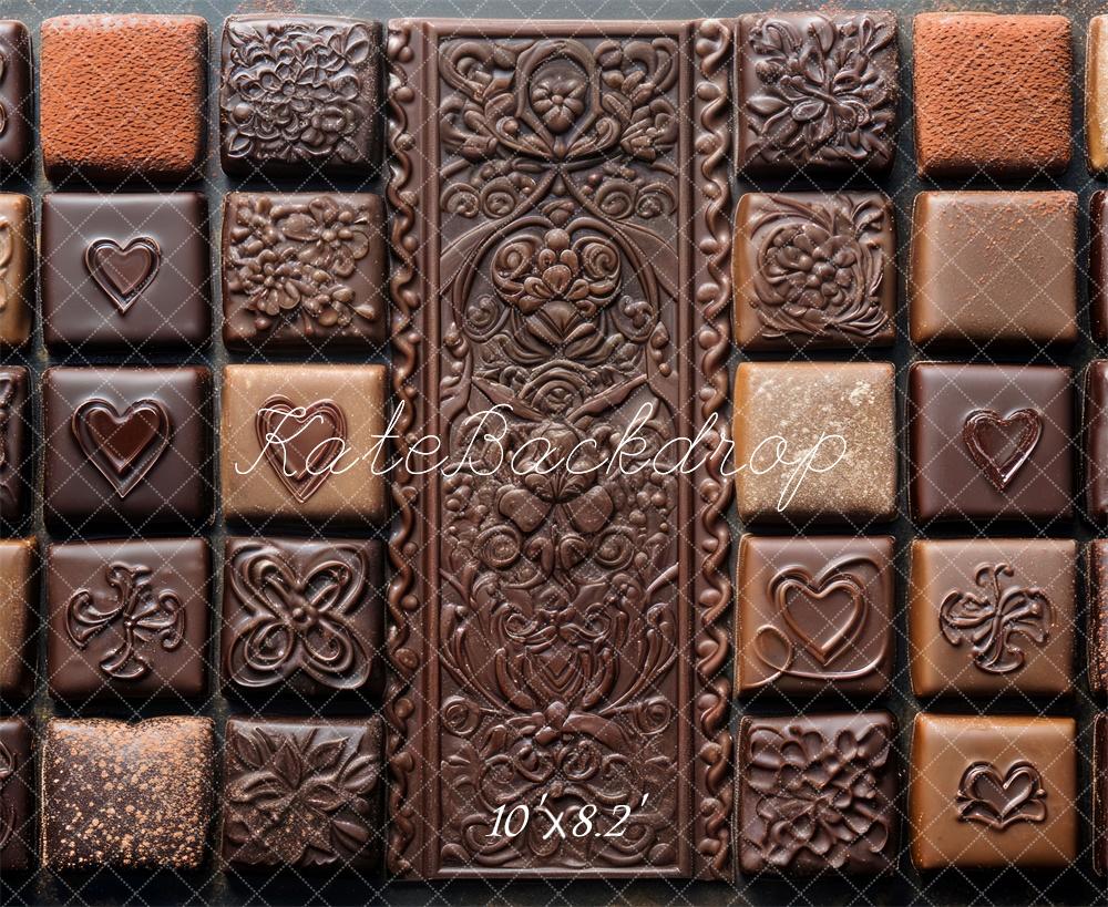 Kate Chocolat Motif Dessert Sol Toile de fond conçue par Mini MakeBelieve - Kate Backdrop FR