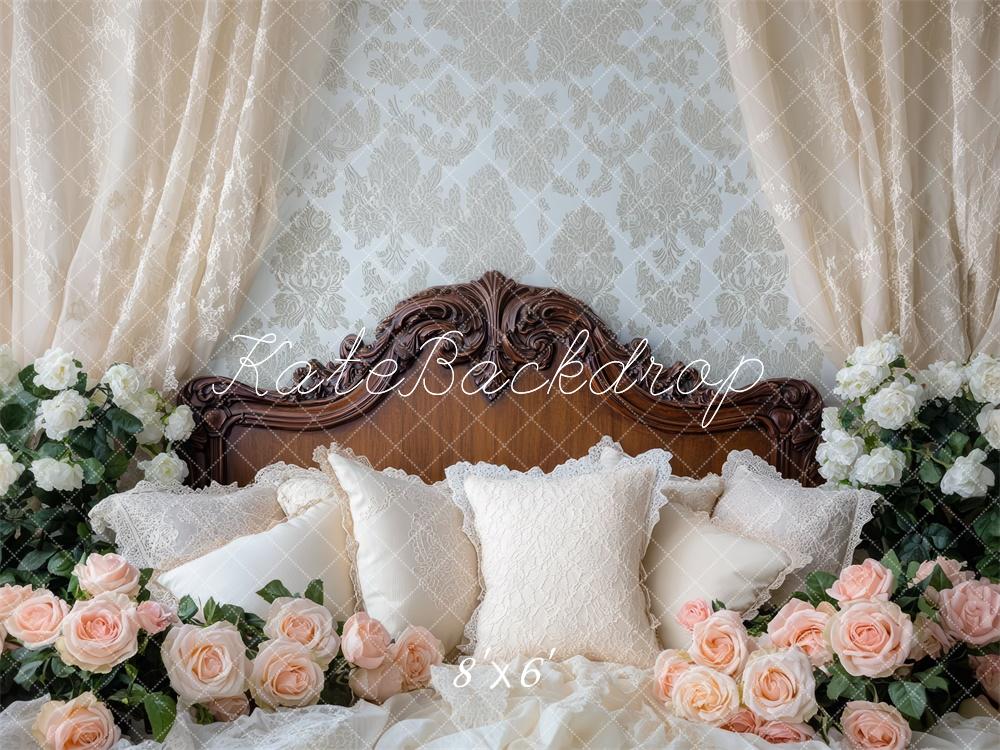 Kate Saint Valentin Élégant Fleur Tête de lit Toile de fond conçue par Mini MakeBelieve - Kate Backdrop FR