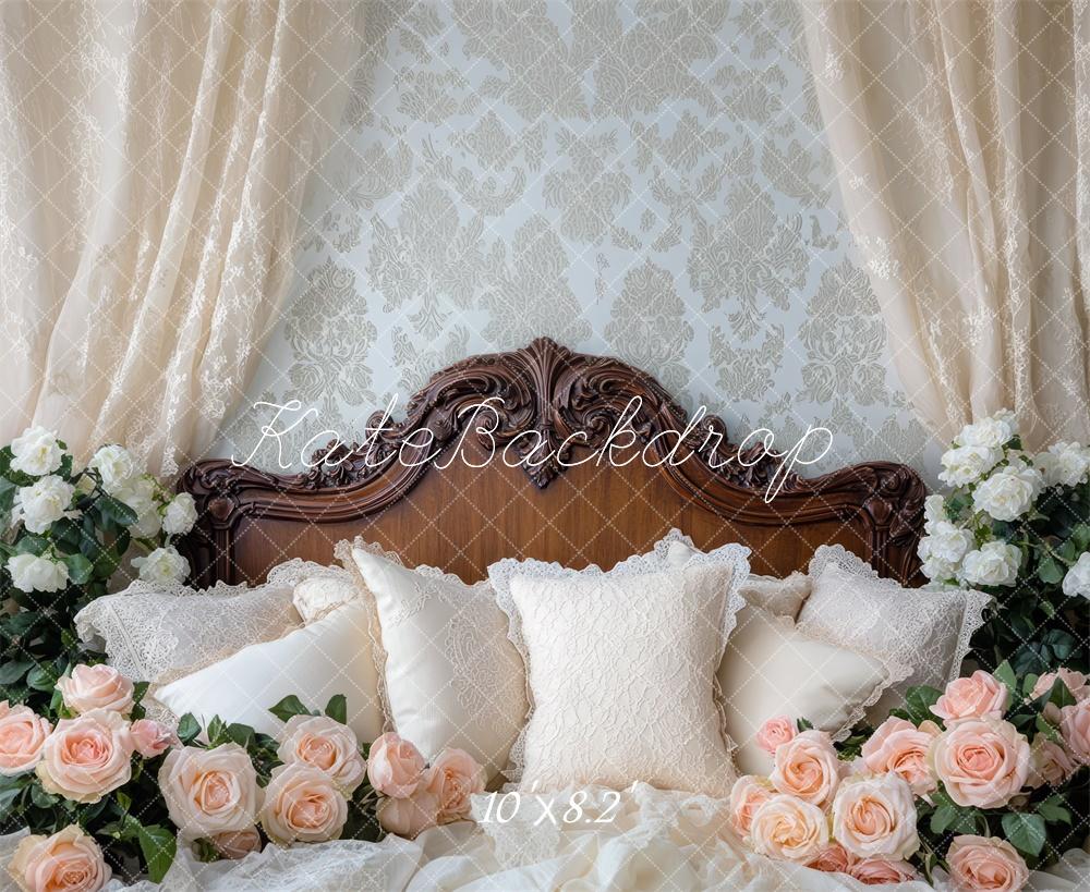 Kate Saint Valentin Élégant Fleur Tête de lit Toile de fond conçue par Mini MakeBelieve - Kate Backdrop FR