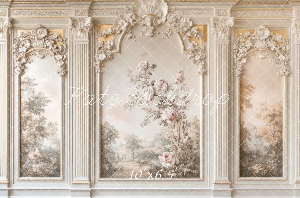 Kate Beaux-Arts Intérieur Mur Vintage Floral Toile de fond conçue par Mini MakeBelieve - Kate Backdrop FR