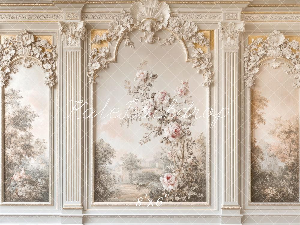 Kate Beaux-Arts Intérieur Mur Vintage Floral Toile de fond conçue par Mini MakeBelieve - Kate Backdrop FR