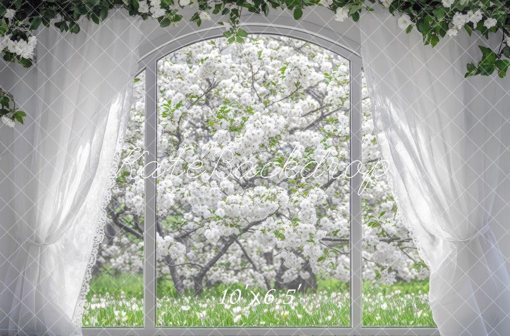 Kate Printemps Fleurs de cerisier Fenêtre Toile de fond conçue par Mini MakeBelieve - Kate Backdrop FR
