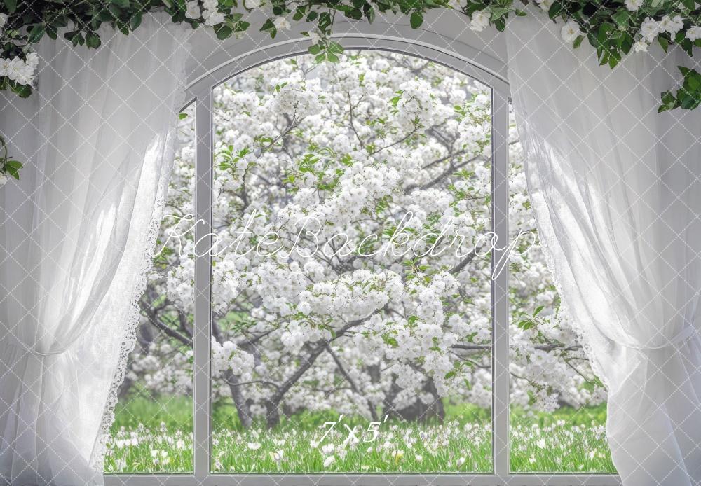 Kate Printemps Fleurs de cerisier Fenêtre Toile de fond conçue par Mini MakeBelieve - Kate Backdrop FR