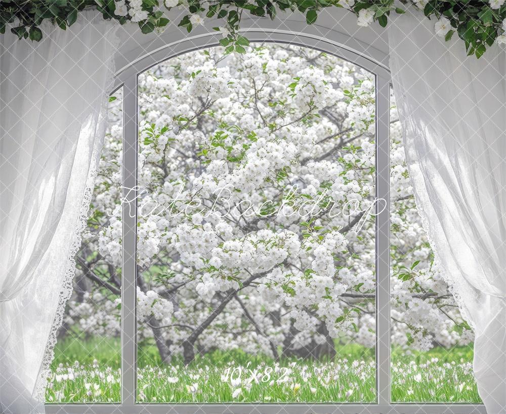 Kate Printemps Fleurs de cerisier Fenêtre Toile de fond conçue par Mini MakeBelieve - Kate Backdrop FR
