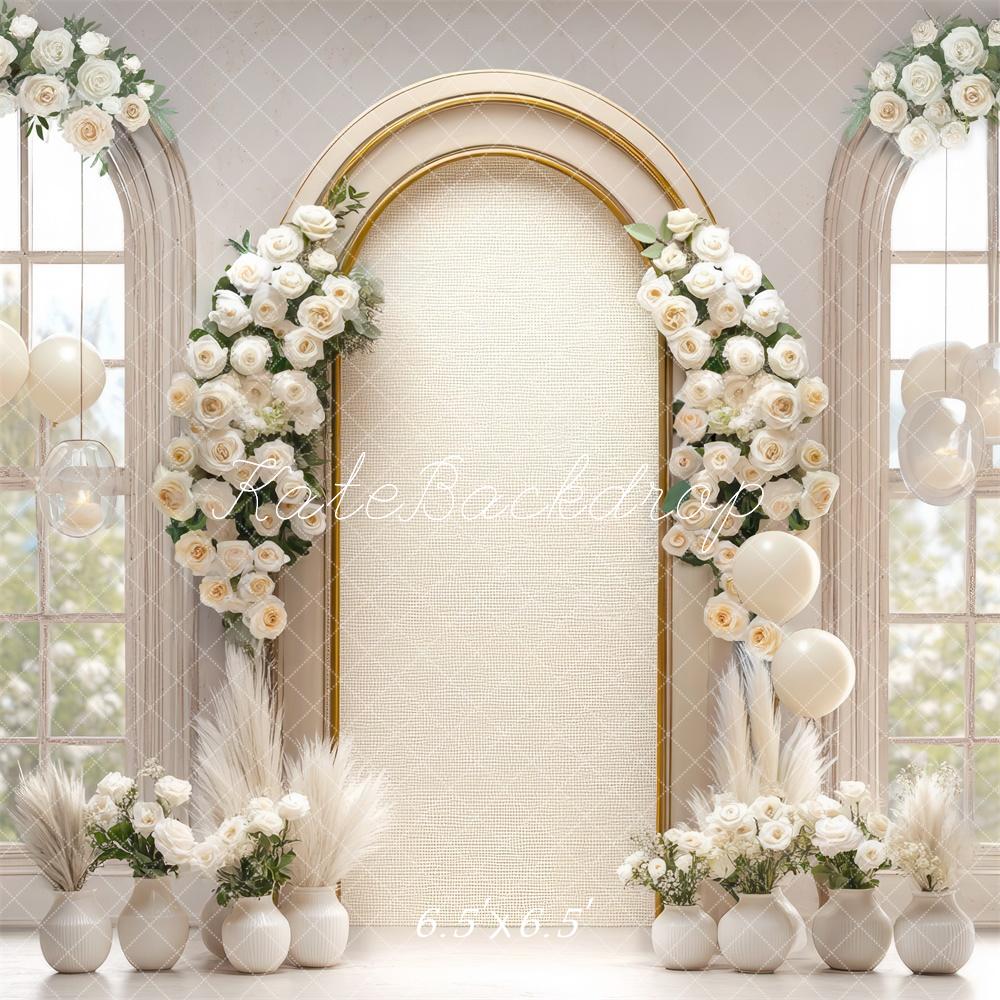 Kate Mariage Fleurs Arche Linge Fenêtre Toile de fond conçue par Mini MakeBelieve - Kate Backdrop FR