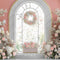 Kate Pâques Lapin Fleurs Fenêtre Rose Toile de fond conçue par Mini MakeBelieve - Kate Backdrop FR