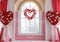 Kate Saint Valentin Cœur Fenêtre Rouge Toile de fond conçue par Mini MakeBelieve - Kate Backdrop FR