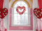 Kate Saint Valentin Cœur Fenêtre Rouge Toile de fond conçue par Mini MakeBelieve - Kate Backdrop FR