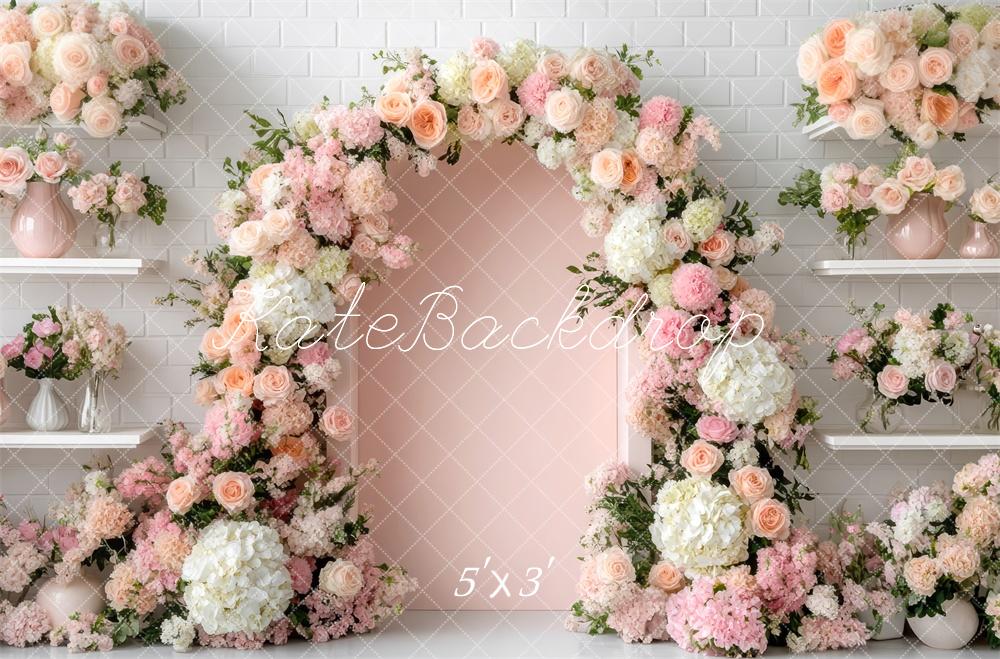 Kate Mariage Printemps Fleur Arche Rose Toile de fond conçue par Mini MakeBelieve - Kate Backdrop FR