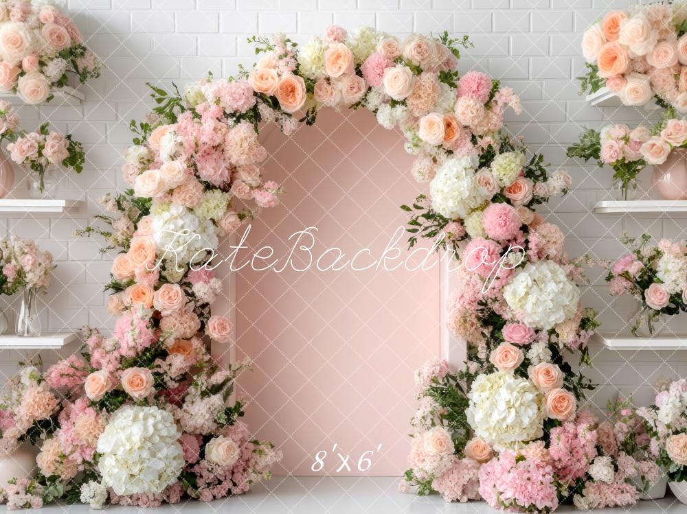 Kate Mariage Printemps Fleur Arche Rose Toile de fond conçue par Mini MakeBelieve - Kate Backdrop FR