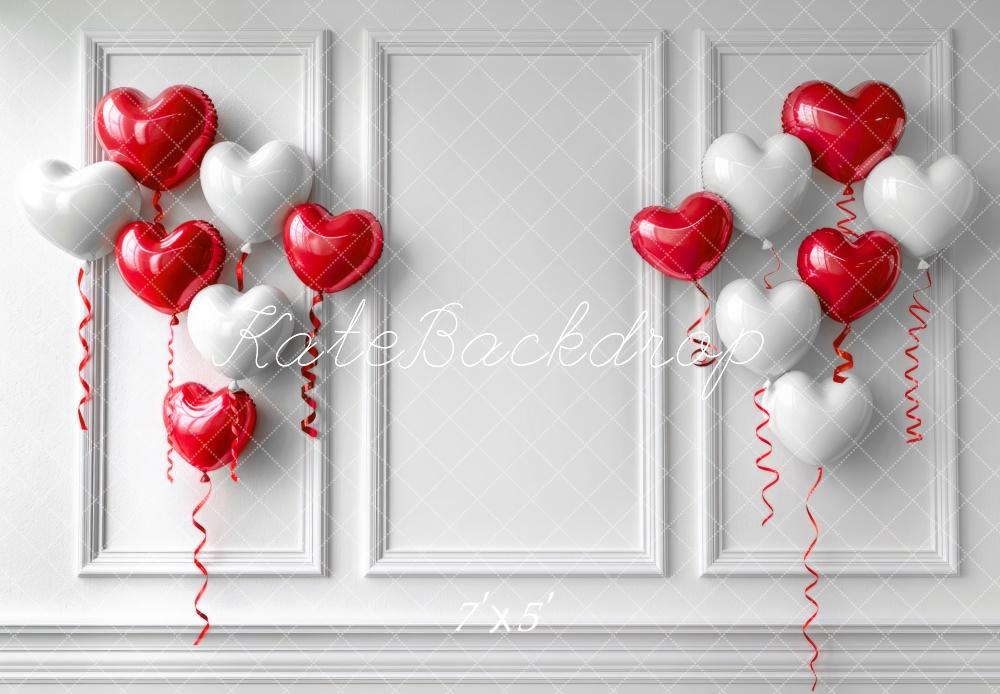 Kate Saint-Valentin Ballons Mur Rétro Toile de fond conçue par Mini MakeBelieve - Kate Backdrop FR