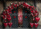 Kate Saint-Valentin Grange Porte Roses Toile de fond conçue par Mini MakeBelieve - Kate Backdrop FR