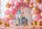 Kate Anniversaire Château Ballons Couronnes Toile de fond conçue par Emetselch - Kate Backdrop FR