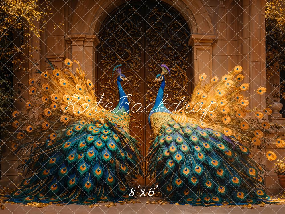 Kate Paon Élégant Doré Porte Toile de fond conçue par Emetselch - Kate Backdrop FR