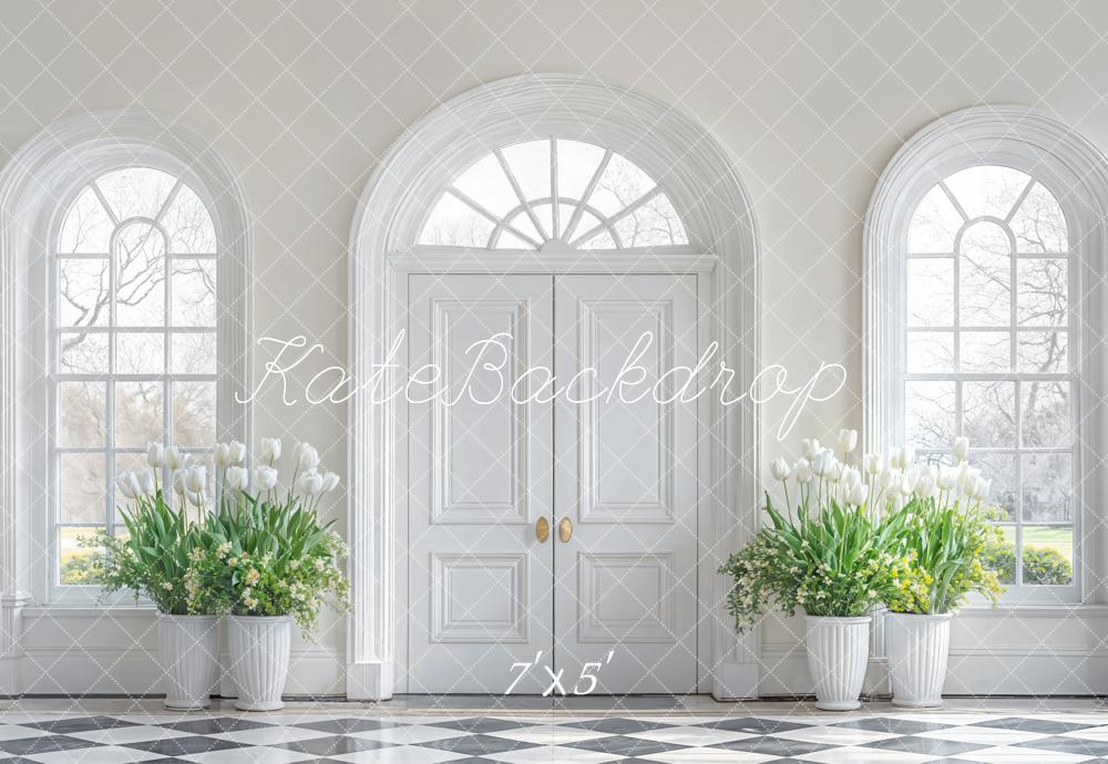 Kate Minimalisme Élégant Blanc Porte Toile de fond conçue par Emetselch - Kate Backdrop FR