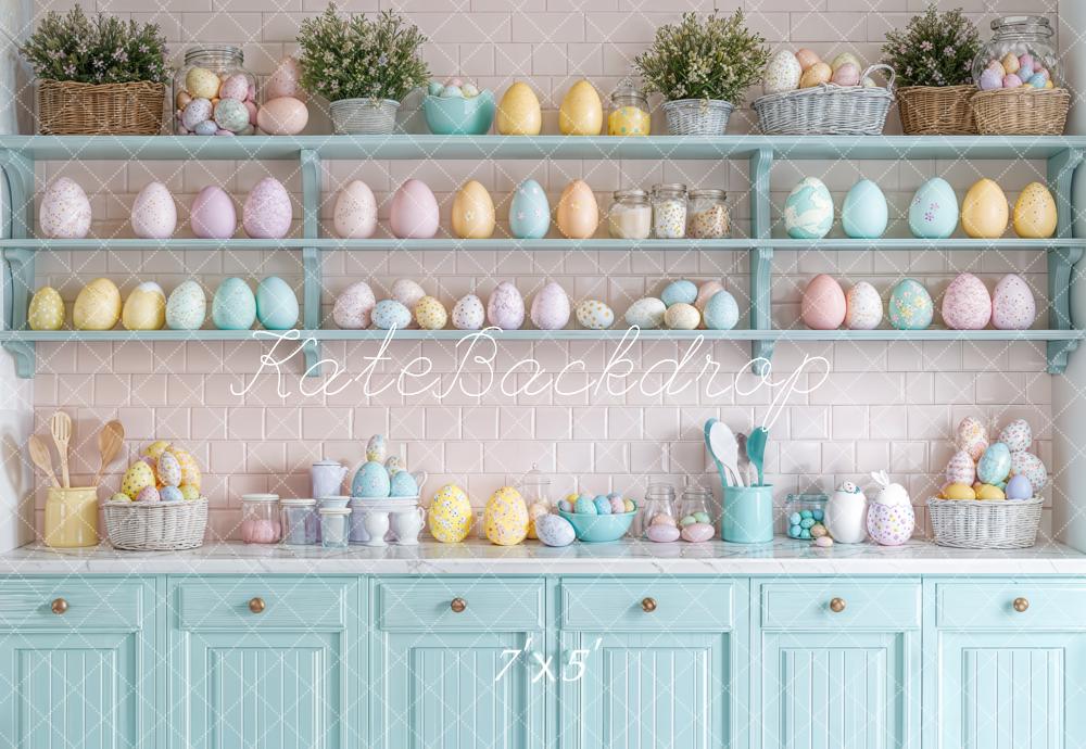 Kate Pâques Cuisine Œufs Étagère Pastel Toile de fond conçue par Emetselch - Kate Backdrop FR
