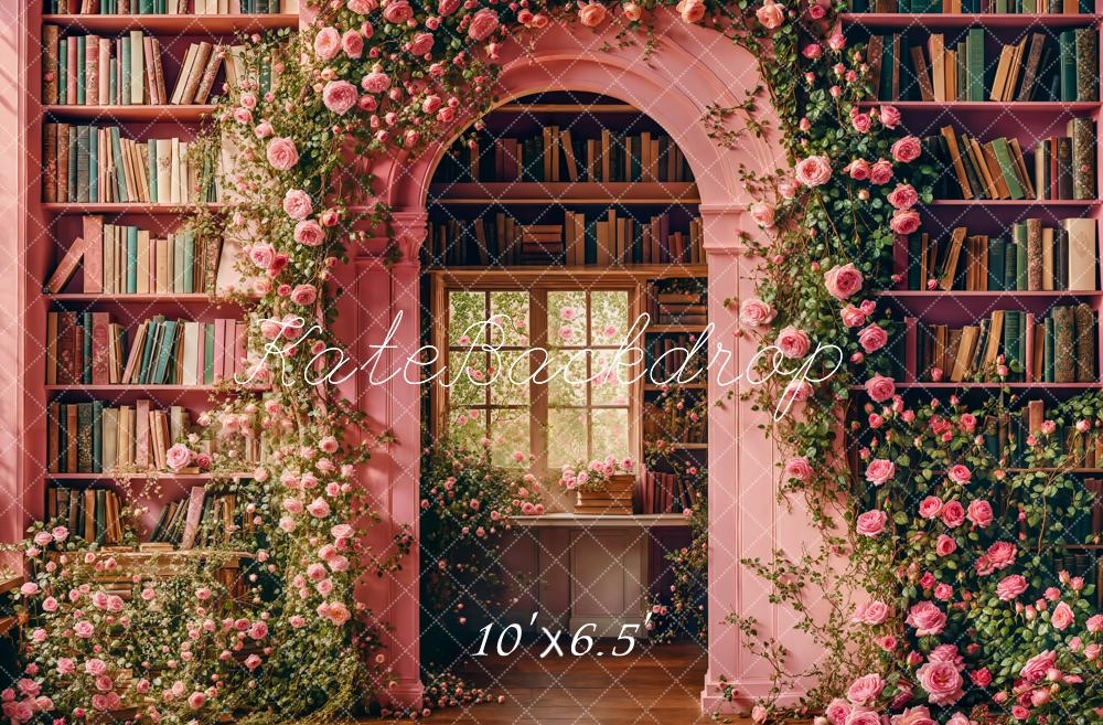 Kate Retour à l'école Fleurs Arche Bibliothèque Toile de fond conçue par Emetselch - Kate Backdrop FR