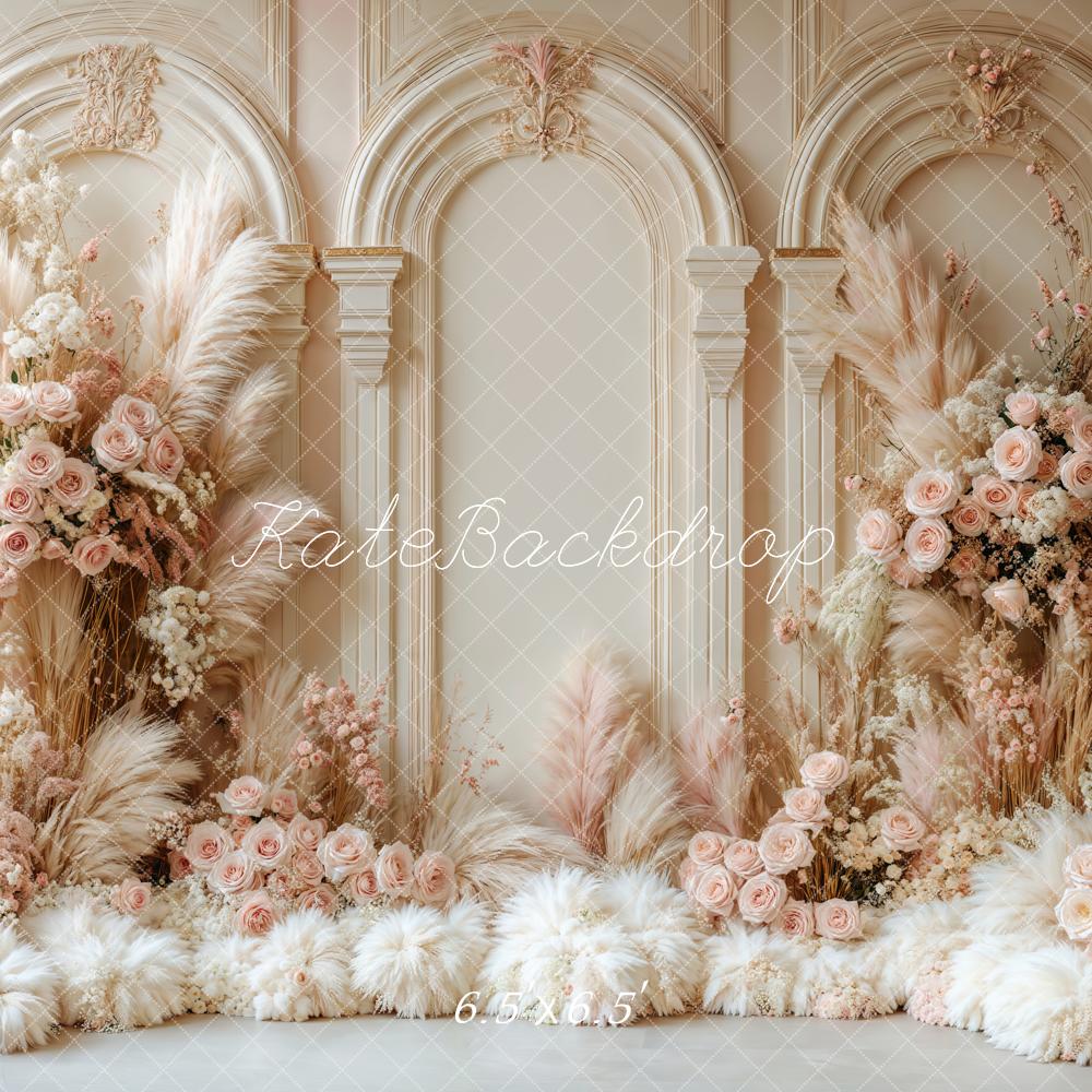 Kate Bohème Fleur Arche Élégant Beige Toile de fond conçue par Emetselch - Kate Backdrop FR