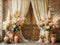 Kate Bohème Floral Rustique Rideau Mariage Toile de fond conçue par Emetselch - Kate Backdrop FR