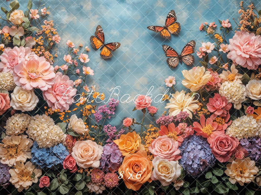 Kate Printemps Fleurs Coloré Papillons Jardin Toile de fond conçue par Emetselch - Kate Backdrop FR