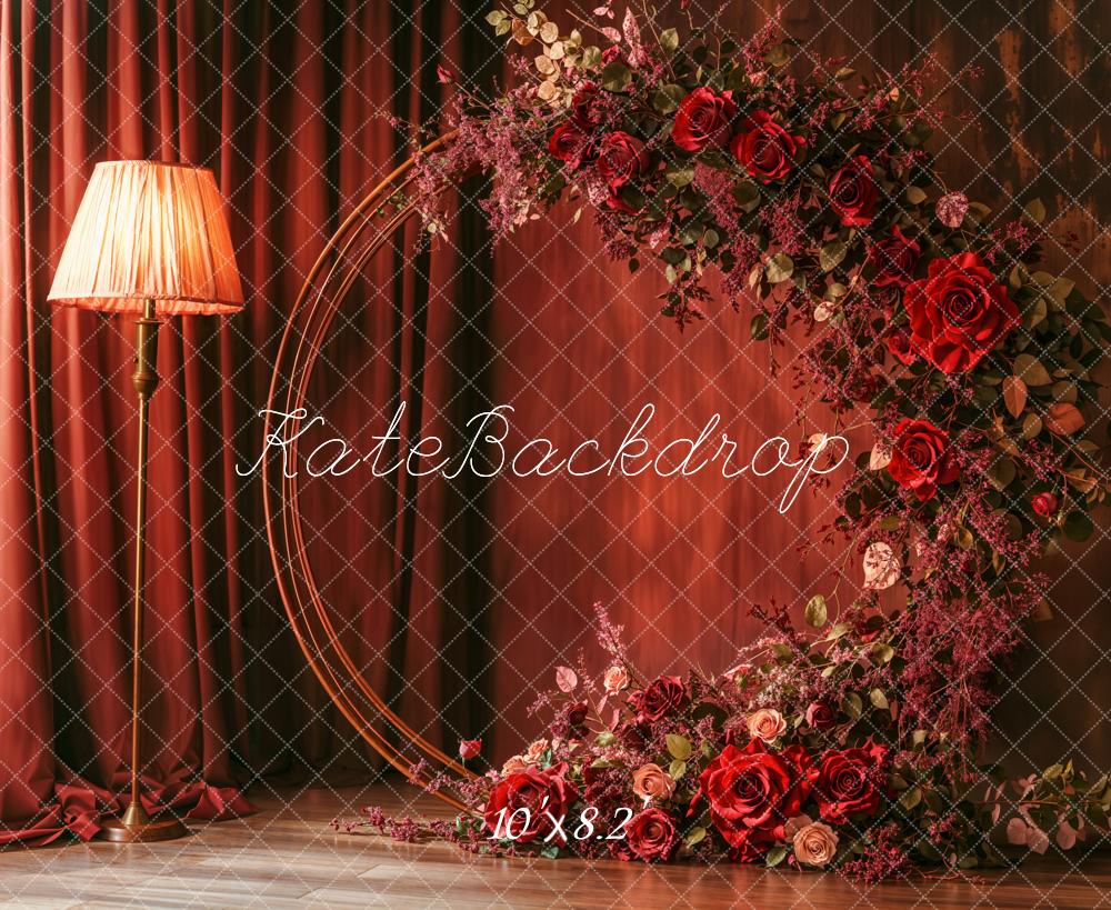 Kate Fête des mères Fleurs Lampadaire Rouge Toile de fond conçue par Emetselch - Kate Backdrop FR