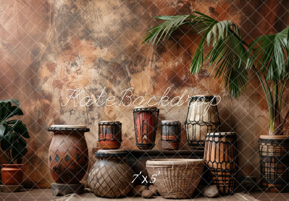 Kate Poterie Tambour Africain Rétro Toile de fond conçue par Patty Roberts - Kate Backdrop FR