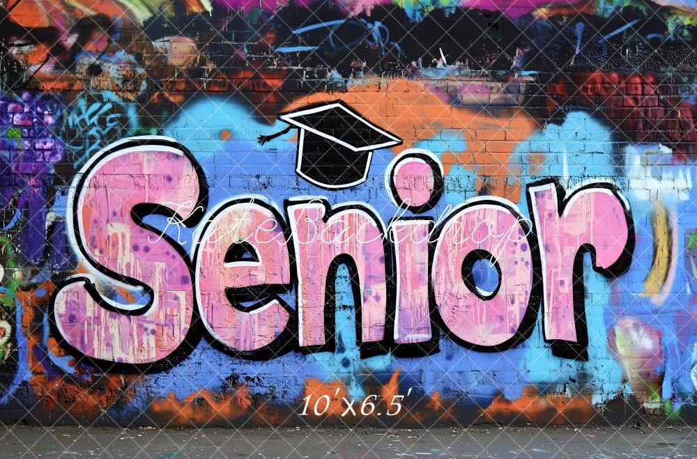 Kate Senior Mur de Graffitis Scolaire Toile de fond conçue par Patty Roberts - Kate Backdrop FR