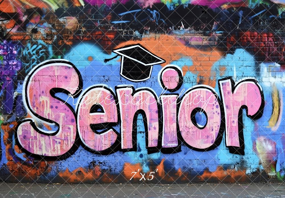 Kate Senior Mur de Graffitis Scolaire Toile de fond conçue par Patty Roberts - Kate Backdrop FR