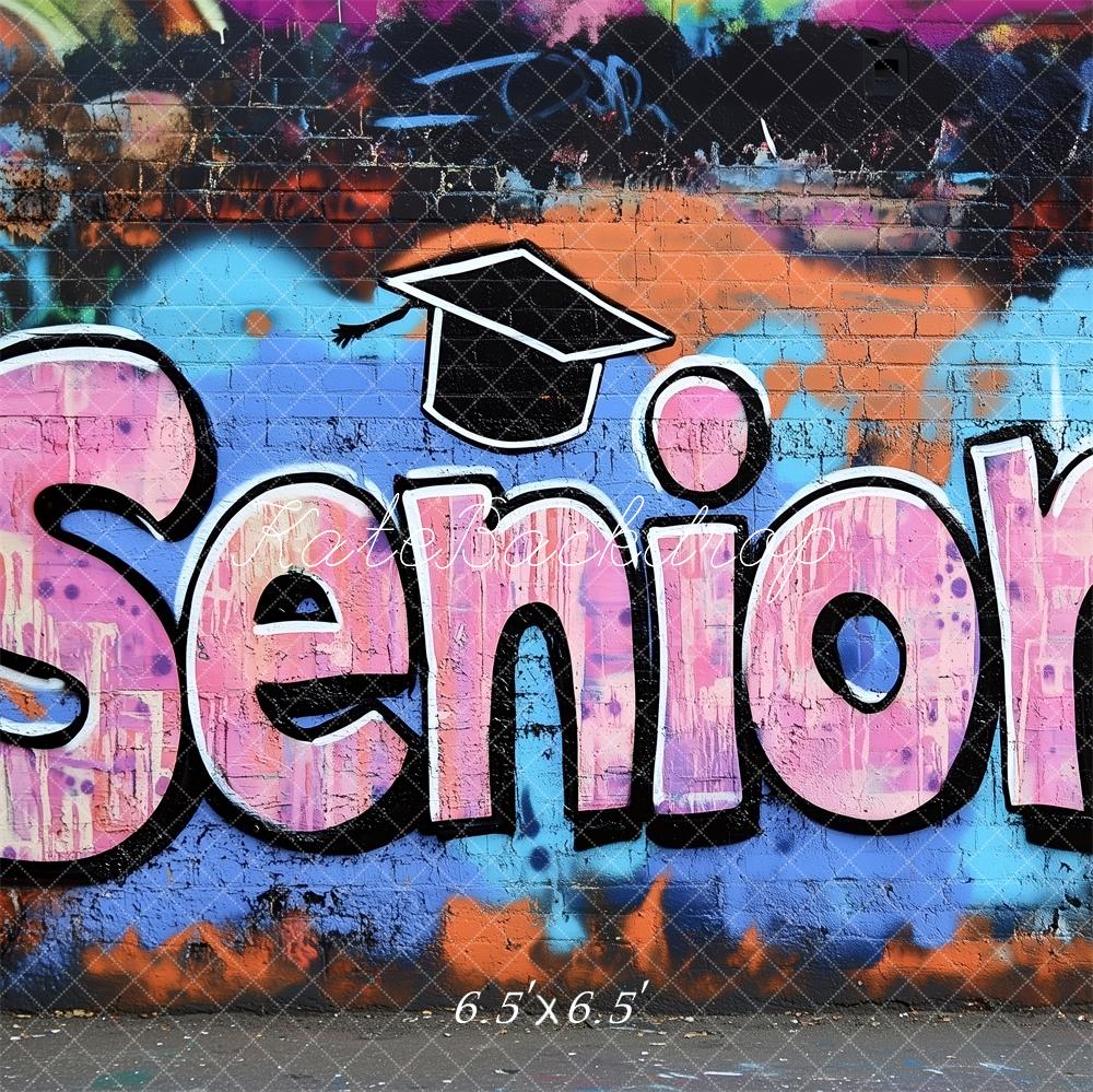 Kate Senior Mur de Graffitis Scolaire Toile de fond conçue par Patty Roberts - Kate Backdrop FR