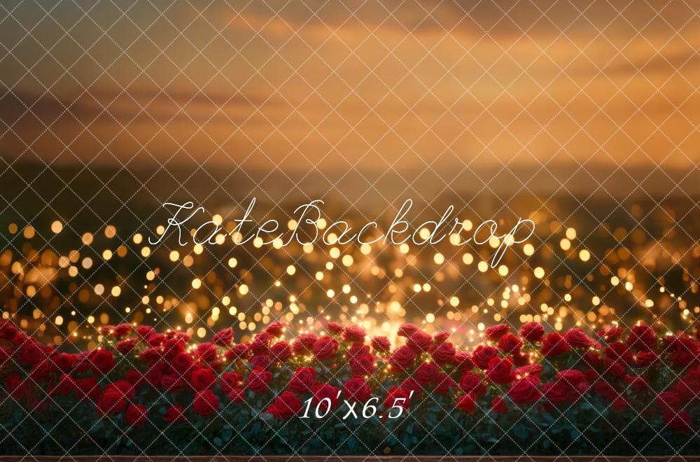 Kate Saint Valentin Bokeh Roses Lumières Toile de fond conçue par Mini MakeBelieve - Kate Backdrop FR