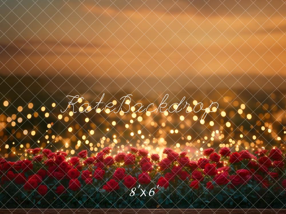 Kate Saint Valentin Bokeh Roses Lumières Toile de fond conçue par Mini MakeBelieve - Kate Backdrop FR