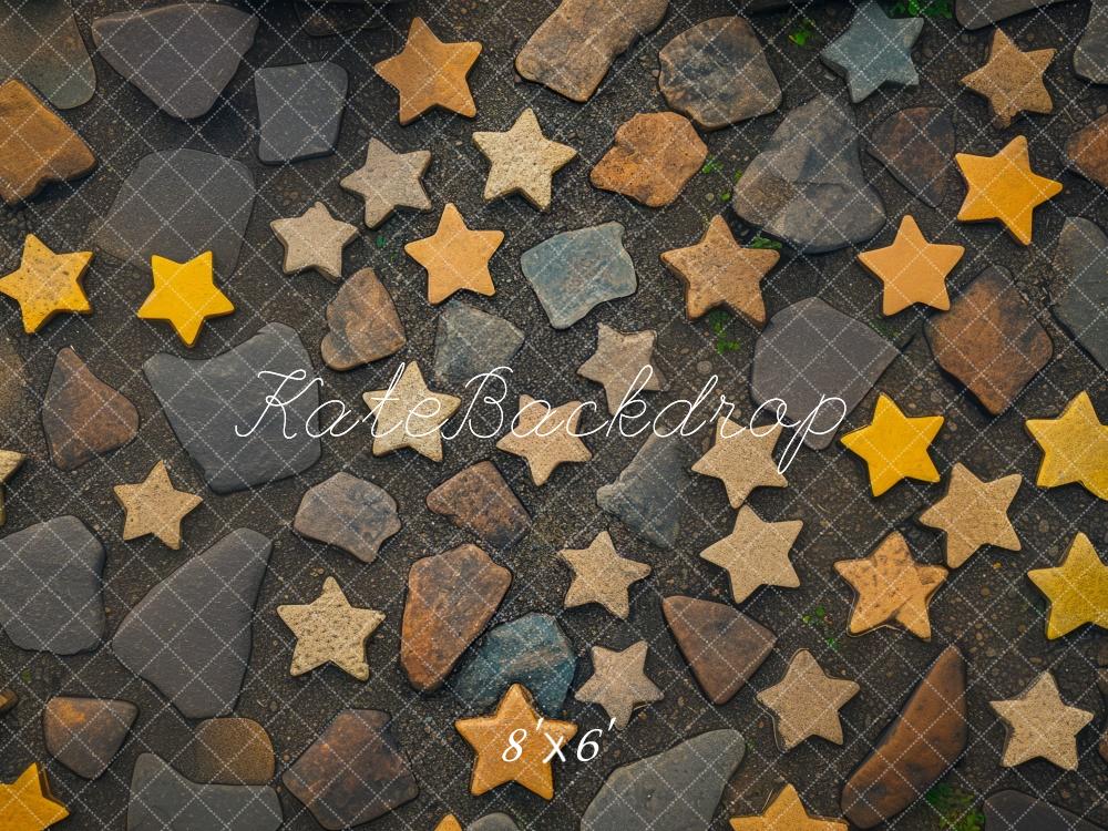 Kate Étoiles Jaune Sol en Pierre Toile de fond conçue par Mini MakeBelieve - Kate Backdrop FR