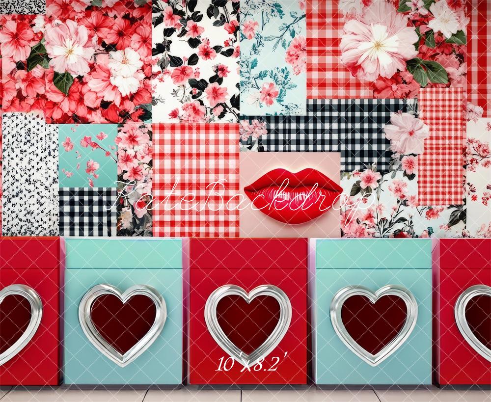 Kate Saint Valentin Laverie automatique Toile de fond conçue par Mini MakeBelieve - Kate Backdrop FR