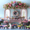 Kate Pâques Bleu Intérieur Fleurs Fenêtre Toile de fond conçue par Mini MakeBelieve - Kate Backdrop FR